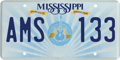 MS license plate AMS133