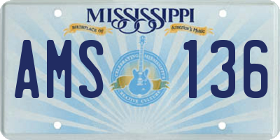 MS license plate AMS136