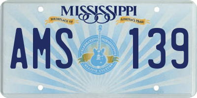 MS license plate AMS139