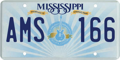 MS license plate AMS166