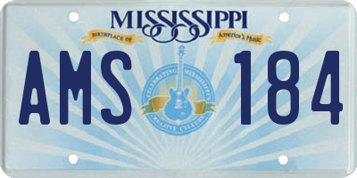 MS license plate AMS184