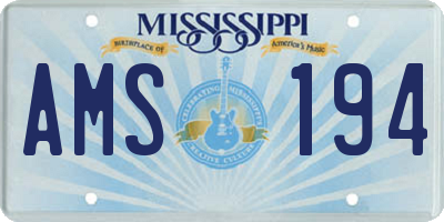 MS license plate AMS194