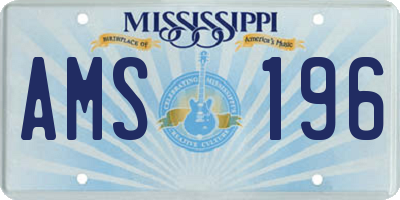 MS license plate AMS196