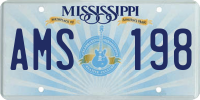 MS license plate AMS198