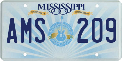 MS license plate AMS209