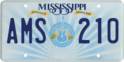 MS license plate AMS210
