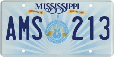 MS license plate AMS213