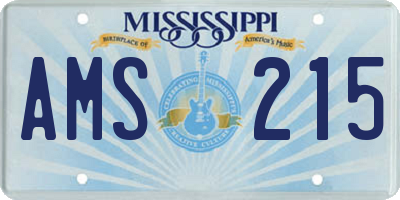 MS license plate AMS215