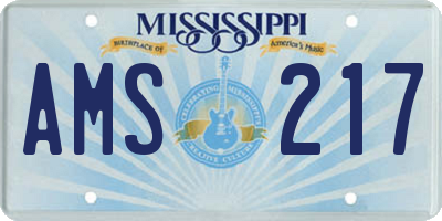 MS license plate AMS217