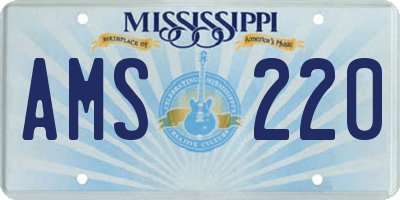 MS license plate AMS220