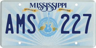 MS license plate AMS227