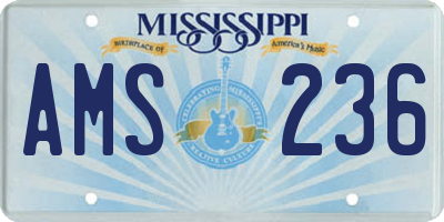MS license plate AMS236