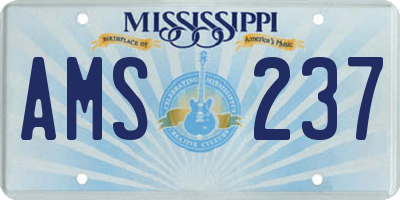 MS license plate AMS237