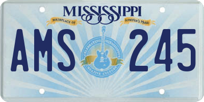 MS license plate AMS245