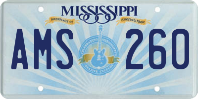 MS license plate AMS260