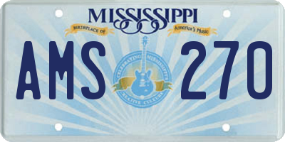 MS license plate AMS270