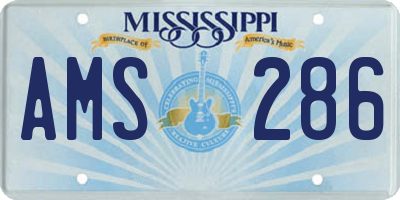 MS license plate AMS286