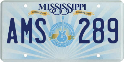 MS license plate AMS289