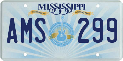 MS license plate AMS299