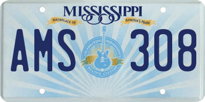 MS license plate AMS308