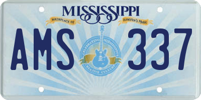 MS license plate AMS337