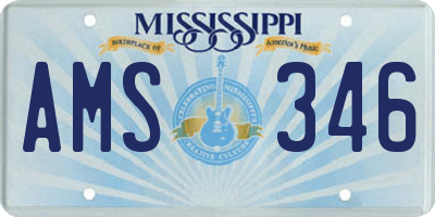 MS license plate AMS346