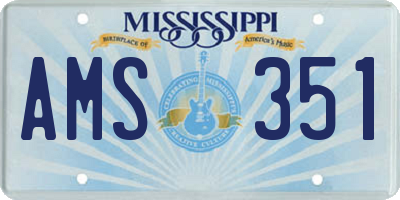 MS license plate AMS351