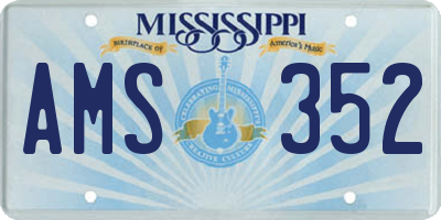 MS license plate AMS352