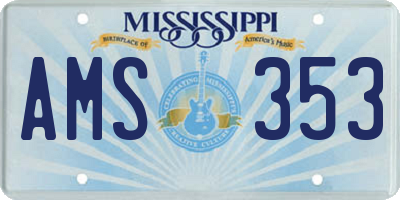 MS license plate AMS353