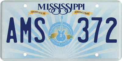 MS license plate AMS372