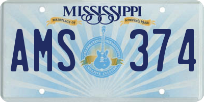 MS license plate AMS374
