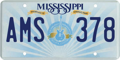MS license plate AMS378
