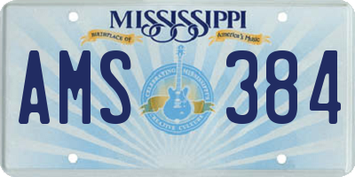 MS license plate AMS384
