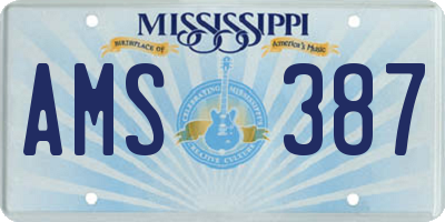 MS license plate AMS387