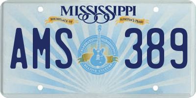 MS license plate AMS389