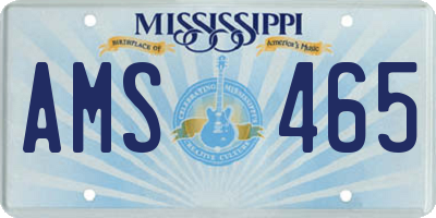 MS license plate AMS465