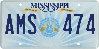 MS license plate AMS474