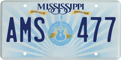MS license plate AMS477
