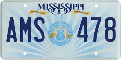 MS license plate AMS478