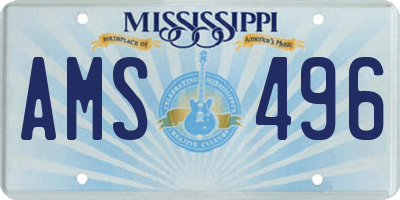 MS license plate AMS496