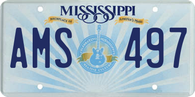 MS license plate AMS497