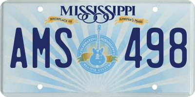 MS license plate AMS498