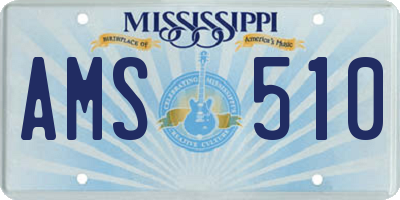 MS license plate AMS510