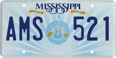 MS license plate AMS521
