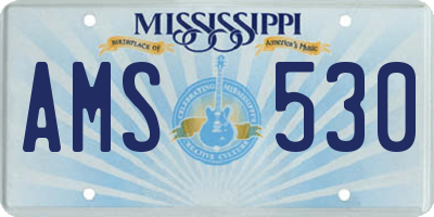 MS license plate AMS530