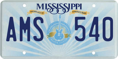 MS license plate AMS540