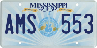MS license plate AMS553