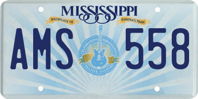 MS license plate AMS558