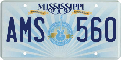 MS license plate AMS560