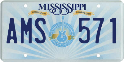 MS license plate AMS571